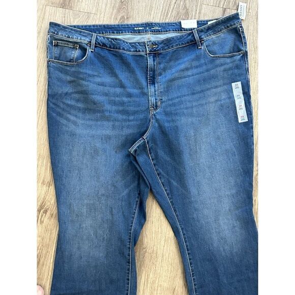 Old Navy Womens Plus Size 30 Mid-Rise Kicker Bootcut Denim Blue Jeans NWT! A6439 - Picture 2 of 8